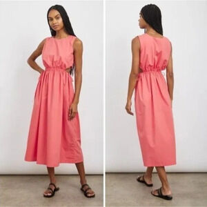 Elegant Coral Sleeveless Dress